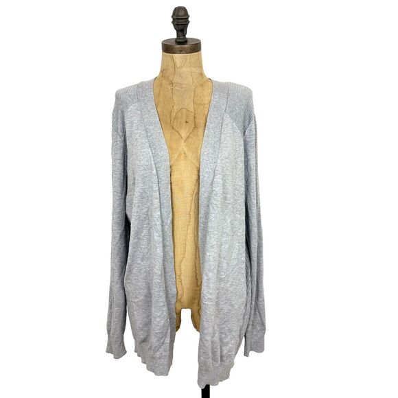 LOVE ELLIE Stitch Fix Open Long Cardigan L Soft Ribbed Gray Lightweight NEW B17 - Picture 1 of 5